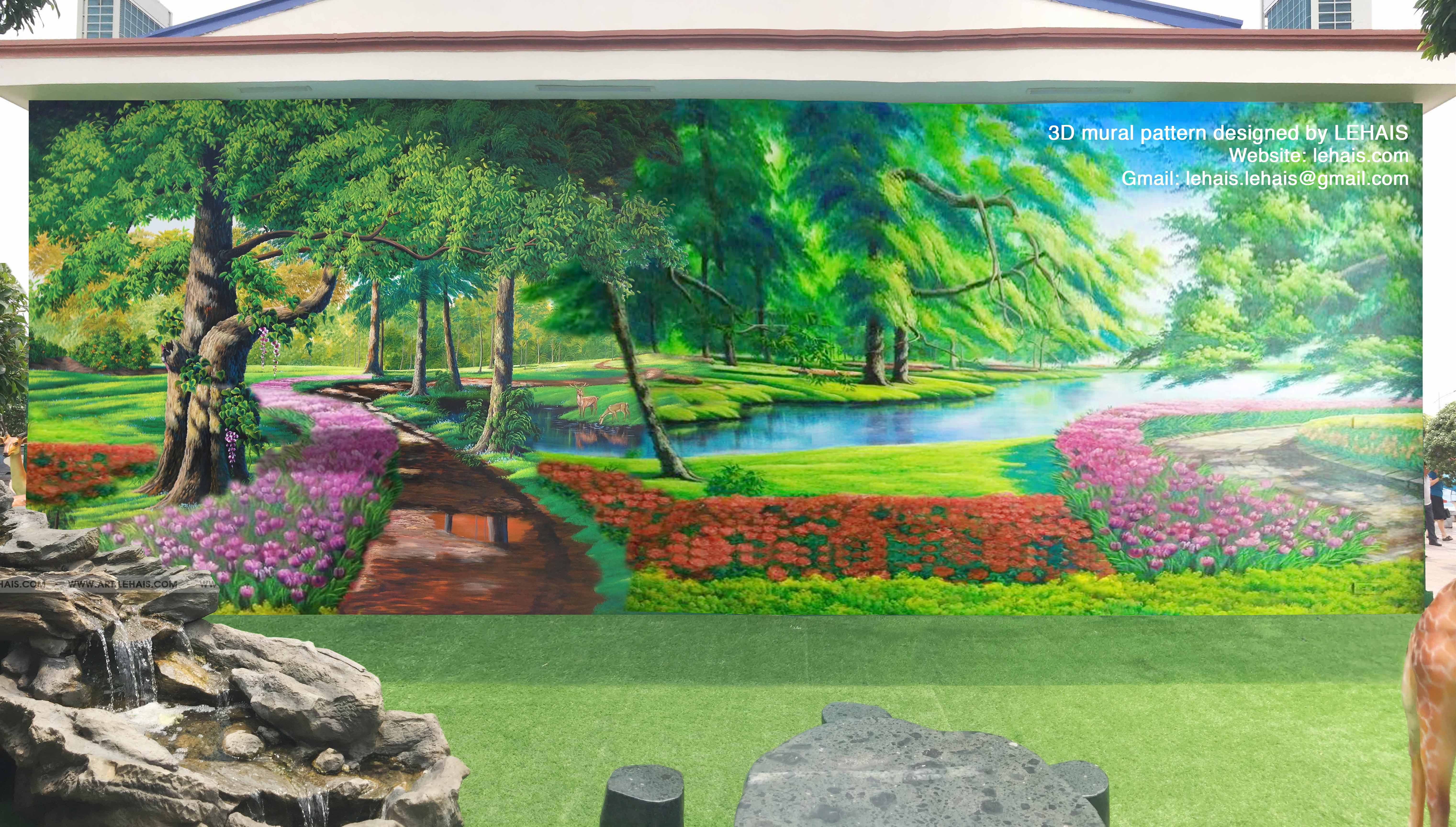 Design 3D mural paintings for customers in Song Cong, Thai Nguyen 1